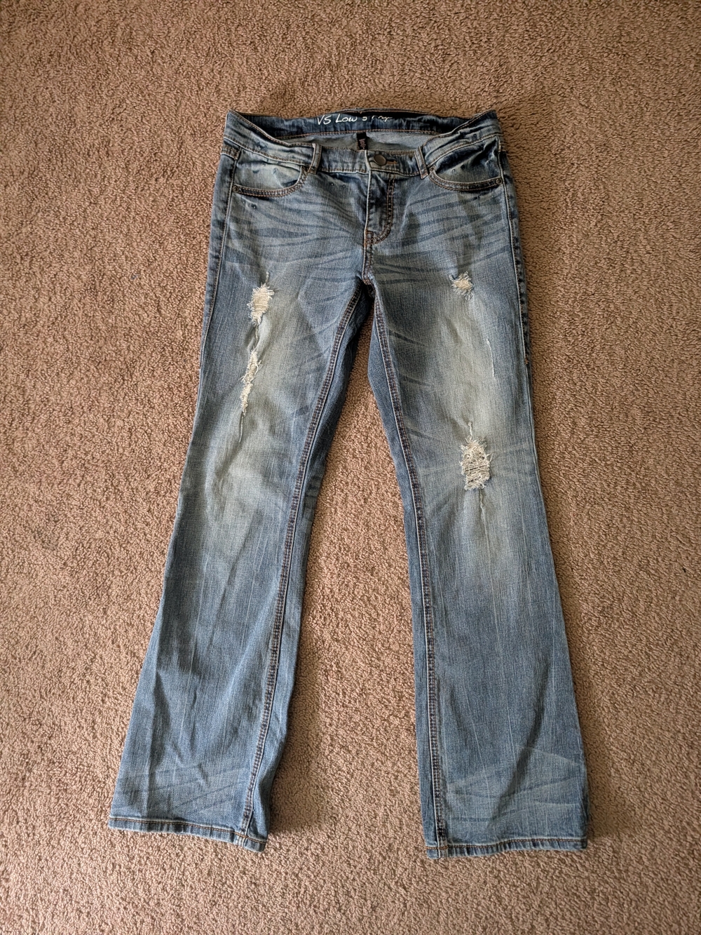 Vintage Victoria's Secret VS Low 5 Flap Bootcut Distressed Jeans - Size 8 Reg